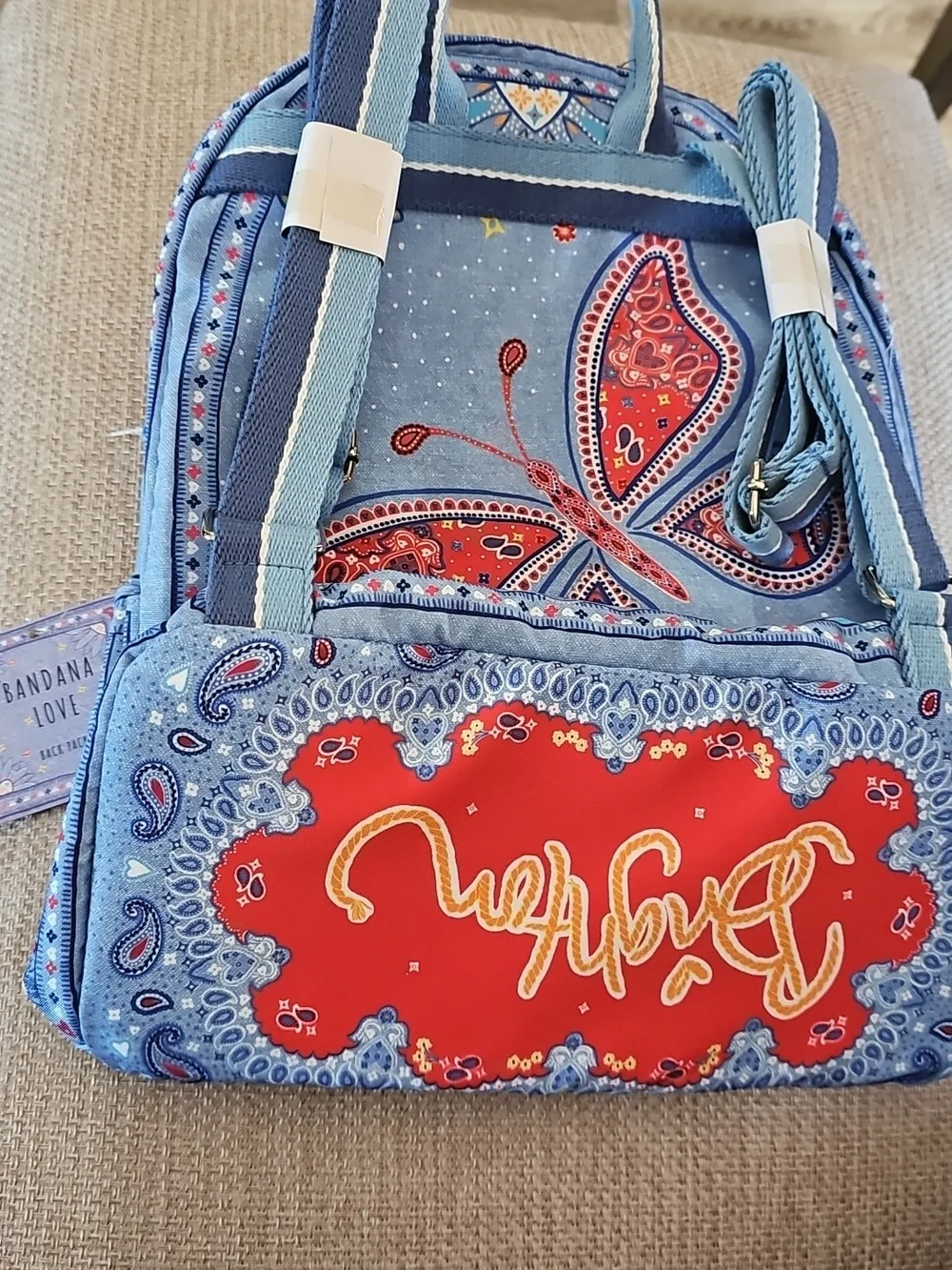 Brighton Light Blue Embroidered 'LOVE BRIGHTON' Backpack - Picture 2 of 3